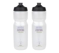 ZEFAL Pack Sense Pro 80 Translucide - Set de Deux Bidon Velo - Gourde Velo Route et VTT Légère et Étanche - Fabriqué en France -Translucide - 2 x 800 ml