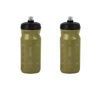 ZEFAL Pack Sense Soft 65 Bidon Velo et VTT- Lot de Deux Gourdes Sport Souples et Inodores - Bidon Eau Sans BPA - Tetine Silicone - Vert Olive, 2 x 650 ml