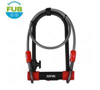 268090 - cadenas anti-vol en acier 13mm + câble, Black Red