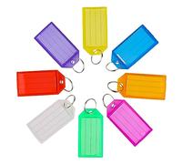 ZEFAN Lot de 48 porte-clés inscriptibles, porte-clés pour écrire, porte-clés en plastique, qui peuvent être utilisés pour les clés, les bagages et les animaux domestiques, coloré