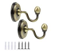 Zefeng 2 Pièces vintag rideau crochet, Crochet de Rideau Vintage Rétro en Bronze, pour Serviettes Vêtements Rideaux