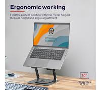 Zeff Support Ordinateur Portable 16 Pouces Ergonomique, Angle De Rotation De 360°, Support Pc Portable Pliable En Métal, Hauteur Réglable, Rehausseur Pc Portable Dell Macbook, Noir[L2357]