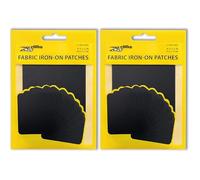 ZEFFFKA 2PACK Patchs Tissu Thermocollant Jean L'intérieur L'extérieur Colle Plus Forte 100% Coton Décoration Réparation Noire 12 Pcs Taille 3" x 4-1/4" (7,5 cm x 10,5 cm)