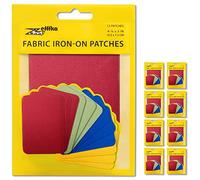 ZEFFFKA 9PACK Patchs Tissu Thermocollant Jean L'intérieur L'extérieur Colle Plus Forte 100% Coton Décoration Réparation Couleurs Assorties 12 Pcs Taille 3" x 4-1/4" (7,5 cm x 10,5 cm)