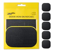 ZEFFFKA Patchs Jean Thermocollant Denim L'intérieur L'extérieur Colle Plus Forte 100% Coton Décoration Réparation Noire 10 Pcs Taille 4-1/4" x 3-3/4" (9.8 cm x 10.8 cm)
