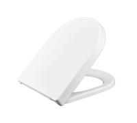 Zeffrary Basics Abattant WC ovale robuste, avec système d'abaissement automatique, ovale, antibactérien, Quick Release pour un nettoyage facile, 2 types de fixation, amovible, ovale blanc (blanc)