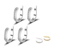 Zefiller Ear Clip, Fixure Ear Corrector, Ear Clips for Protruding Ears, Pierceless Ears Cuff Earring for Women, Portable & Adjustable Lightweight Earrings (argenté*2pc)