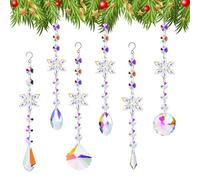 Zegaqae Attrape-Soleil Flocon de Neige - 6 Pièces Décoration De Noël en Flocon De Neige - Carillon À Vent Pendentif en Acrylique,pour Maison Intérieur Jardin Arbre De Noël