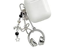 Zegaqae Charme Sac Écouteurs,Pendentif à Thème Musical pour Porte-clés | Charme Portefeuille Avec Écouteurs Et Noeud | pour Sac à Main Clés de Voiture Adolescentes Amie Maman Papa Grand-mère