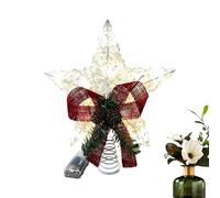 Zegaqae Étoile De Sommet du Sapin De Noël,Décorations De Sommet des Fêtes Saisonnières | Étoile À Paillettes Lumineuse pour Sapin De Noël - pour Nouvel an Bureau Intérieur Maison Bar Magasin