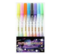Zegaqae Feutres Double Pointe - 8 Stylos à Paillettes,Matériel Artistique pour Dessin Activités Scolaires Prise de Notes Étiquetage Cartes de Vœux Anniversaire