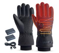 Zegaqae Gants Chauffants Rechargeables - 3 Modes Réglables Gants Électriques Pleine Doigts Portables - Mitaine Tactile Chauffante pour Voyage Ski Vélos Extérieur Neige Travail Maison Femmes Hommes
