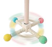 Zegaqae Jouet Perchoir pour Oiseaux, Roue d'exercice en Bois pour Oiseaux, Support Interactif Rotatif à Mâcher pour Canaris Conures Calopsittes et Perruches