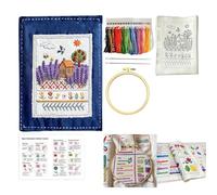 Zegaqae Kit De Livre De Point De Broderie, DIY Embroidery Stitche Book | Avec Pages En Tissu, 90 Motifs, Cerceau, Fils Et Outils, Pour Adultes Débutants, Amateurs De Broderie