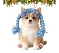 Zegaqae Perruques Canines - Accessoires Animaux Tresse Douce - Couvre-Chef Chien Décoration Cosplay Chat - pour Toutes Races Chiot Séance Photo Maison Jeu de Rôle Fête Noël Anniversaire Halloween