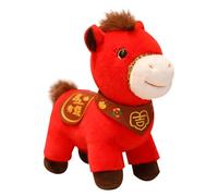 Zegaqae Poupées Mascotte De L'année du Cheval | Peluche Cheval du Nouvel an Chinois 2026, pour Enfant Salle D'Étude Chambre d'enfant Voiture Canapé Divan Chambre Étagère Table