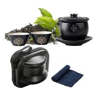 Zegaqae Service à thé japonais, tasses à thé en céramique - Service à Verrerie et verres,Tasses à antidérapantes et Anti-brûlure, service à en céramique pour de noir pu-erh Oolong