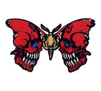 ZEGIN Patch brodé en Forme de Le Papillon du crâne Qui saigne, à Coudre ou à Coller avec Fer à Repasser