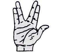 ZEGIN Patch brodé en Forme de Vivre Longtemps et prospérer, Signe de la Main, à Coudre ou à Coller avec Fer à Repasser