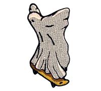 ZEGIN Patch Fantôme Skateboard 4 x 7,5 cm - 1 Pièce - Brodé Thermocollant ou à Coudre