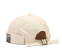 Zegoo Bonnet rétro en Coton sans Bord pour Homme, Beige, Taille Unique