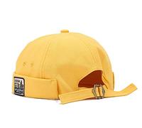 Zegoo Bonnet rétro en Coton sans Bord pour Homme, Jaune, Taille Unique