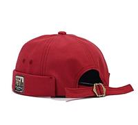 Zegoo Bonnet rétro en Coton sans Bord pour Homme, Rouge, Taille Unique
