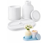 Zegupal Lot de 3 moules en silicone pour vase, bol et plateau | Réutilisable, pour résine époxy et béton, jémonite et plâtre, kit de bricolage pour la maison