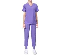 Zeiayuas 2025 Uniforme Médicale Unisexes Ensemble: Haut et Pantalons + Blouse Medicale Femme/Homme - Tenue Aide Soignante Professionnelle Vêtement médical Vétérinaire