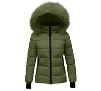 Zeiayuas Doudoune Chaude d'hiver pour Femmes Manteau à Capuche Hiver éPaissir Parka Veste Polaire Chaude en Peluche Blousons avec Fermeture à Glissière Doudoune Veste Coupe Vent Manteaux Fille
