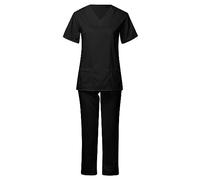 Zeiayuas Ensemble Uniformes Femme Blouse Uniforme Médical avec Haut et Pantalon Haut et Pantalons + Blouse Medicale Femme Manches Courtes Couleur Unie Tenue Aide Soignante Professionnelle 2024