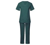 Zeiayuas Ensemble Uniformes Femme Blouse Uniforme Médical avec Haut et Pantalon Haut et Pantalons + Blouse Medicale Femme Manches Courtes Couleur Unie Tenue Aide Soignante Professionnelle 2024