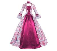 Zeiayuas Robe Médiévale Femme avec Manches Trompette Rétro Reine Femme Robe Victorienne Médiévale Renaissance Gothique Maxi Carnaval Halloween Cosplay Grandes Tailles Fête Princesse Costume Longue