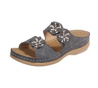 Zeiayuas Sandales Femmes Nu-pieds Orthopédique Compensées Sandale Confortable de Plage Pantoufles Femme Ete Respirantes Semelles épaisses Anti-dérapant Chaussures Bohemia Romain Sandals