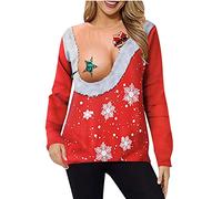 Zeiayuas Sweat-Shirt De Noël Laid Couple Unisexe, Impression 3D Femmes Et Hommes Sweat À Capuche Laid Design Drôle À Manches Longues Pour Fête De Noël Pull Pour Femme 2023