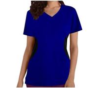Zeiayuas Tunique Médicale Femme Uniforme Blouse Médicale Femme Col en V D'infirmière Uniforme Blouse De Travail Infirmiere Femme Professionnelle Uniforme D'infirmière Uniforme De Travail Femme