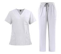 Zeiayuas Uniforme Médicale Ensemble Médical avec Haut et Pantalon Infirmiere Professionnelle Uniforme estheticienne Tenue De Travail Uniforme Médicale Ensemble Vêtements médicals Cadeau Infirmiere