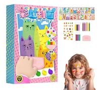 ZEID Convergei 20PCS DIY Rainbow Scratch Art, Magic Dot Paint Paper Set Notebook, Handmade Graffiti Color Scratch Craft Sets, for DIY Postcard, with Paints, Squeegees, Stickers (1 Set)