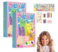 ZEID Convergei 20PCS DIY Rainbow Scratch Art, Magic Dot Paint Paper Set Notebook, Handmade Graffiti Color Scratch Craft Sets, for DIY Postcard, with Paints, Squeegees, Stickers (2 Set)