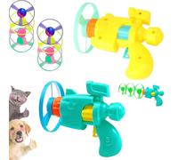 ZEID Flying Disc Launcher Cat Toy, Light Up Flying Disc Cat Launcher Toy Set, Colorful Propellers Cat Fetch Toy, Flyings Saucers Kitten Dog Toys for Outdoor Indoor, for Pets Supplies (2 Set)