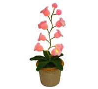 ZEID Shimmernest Lilyglow Flowers, Ten Petals Lily of The Valley Lamp, Crochet Lily Lamp, Soft Ambient Lighting, Elegant Floral Design, Ideal for Hotel Or Bedroom Use (Pink warm light)