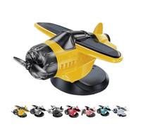ZEID Solar Powered Airplane Shaped Car Ornaments, Dashboard Ornament Solar Powered Aircraft Model, Cars Interior Center Console Rotating Small Airplane (Yellow)