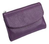 ZEID Unisex Pebble Leather Wallet, Genuine Leather Wallets with Credit Card Holder, Coin Holder & Cash Slots, Multicolor for Men & Women (Light Purple)