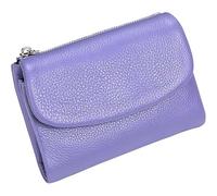ZEID Unisex Pebble Leather Wallet, Genuine Leather Wallets with Credit Card Holder, Coin Holder & Cash Slots, Multicolor for Men & Women (Pink Purple)