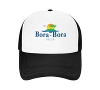 ZEIGDCYOV Bora Bora Ibiza Paysages Plage de Soleil Camping Mailles de Baseball Casquettes de Baseball en Maille pour Hommes Unisexe Femenin Chapeau de Plage Papa Snapback