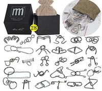 ZEIHAOWAN 28PCS 3D Ensemble Casse-tête en métal-Cube Verrouillage,Puzzle pour Enfants,Magie Classique éducatif Jigsaw IQ Défi Puzzle Jouets Interverrouillés Cadeau Toys, Anniversaire, Noël, Cadeau