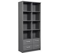 ZEINE - Etagère 8 Niches 4 Tiroirs Coloris Gris Graphite - Altobuy Gris