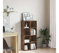 Zeiquah Bibliothèque en bois de chêne fumé 66 x 30 x 130 cm avec 8 compartiments, étagère polyvalente et buffet, idéale pour salon, bureau, chambre d'enfant, couloir, organisateur de rangement