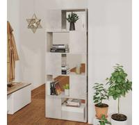 Zeiquah Bibliothèque, séparateur de pièce, gris béton, 60 x 24 x 155 cm, avec support mural, étagère en bois solide pour salon, bureau, chambre d'enfant, couloir, organisateur de rangement