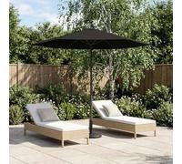 Zeiquah Parasol de jardin - 230 x 230 cm - En polyester - Angle droit - Noir - Protection UV - Résistant au vent - Cadre en acier stable - Pour terrasse, balcon, jardin et piscine - Montage facile